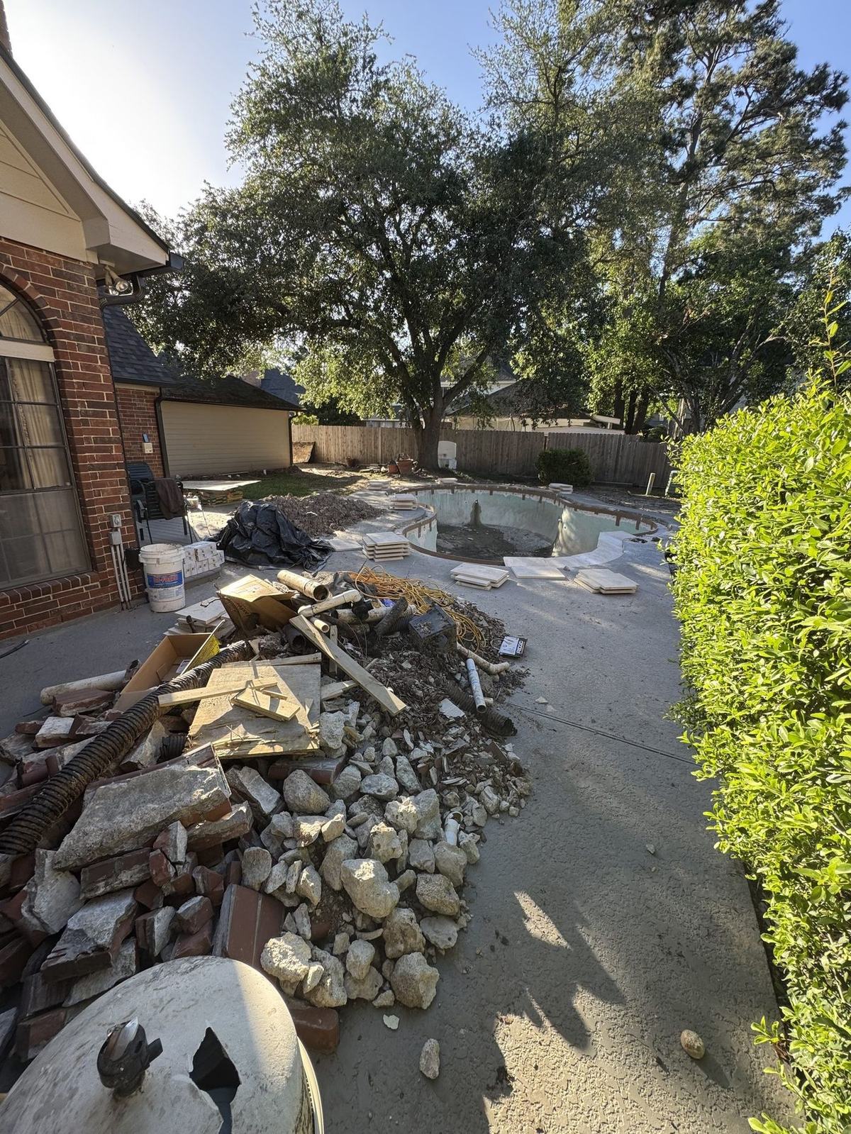 Pool shell chipped and stripped during remodel